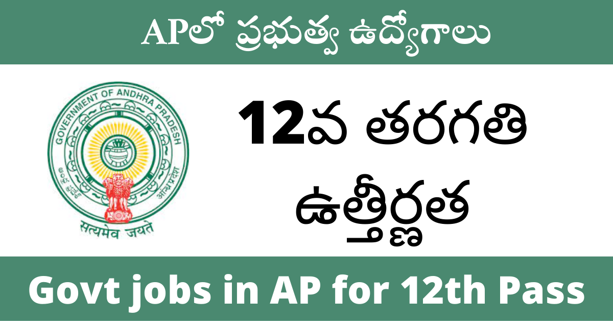 Govt Jobs In Ap For 12th Pass
